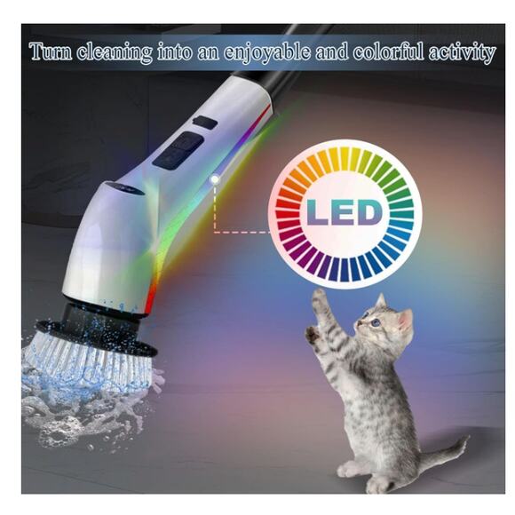 Electric Spin Scrubber Cordless Cleaning Brush 7 Brush Heads 3 Speeds 120Mins - Picture 6 of 7